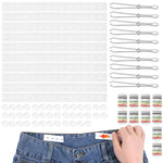 HASTHIP Pant Waist Tightener for Loose Pants with 22cm Elastic Bands and Buttonholes | 10 Bands 40 Buttons Sew Kit