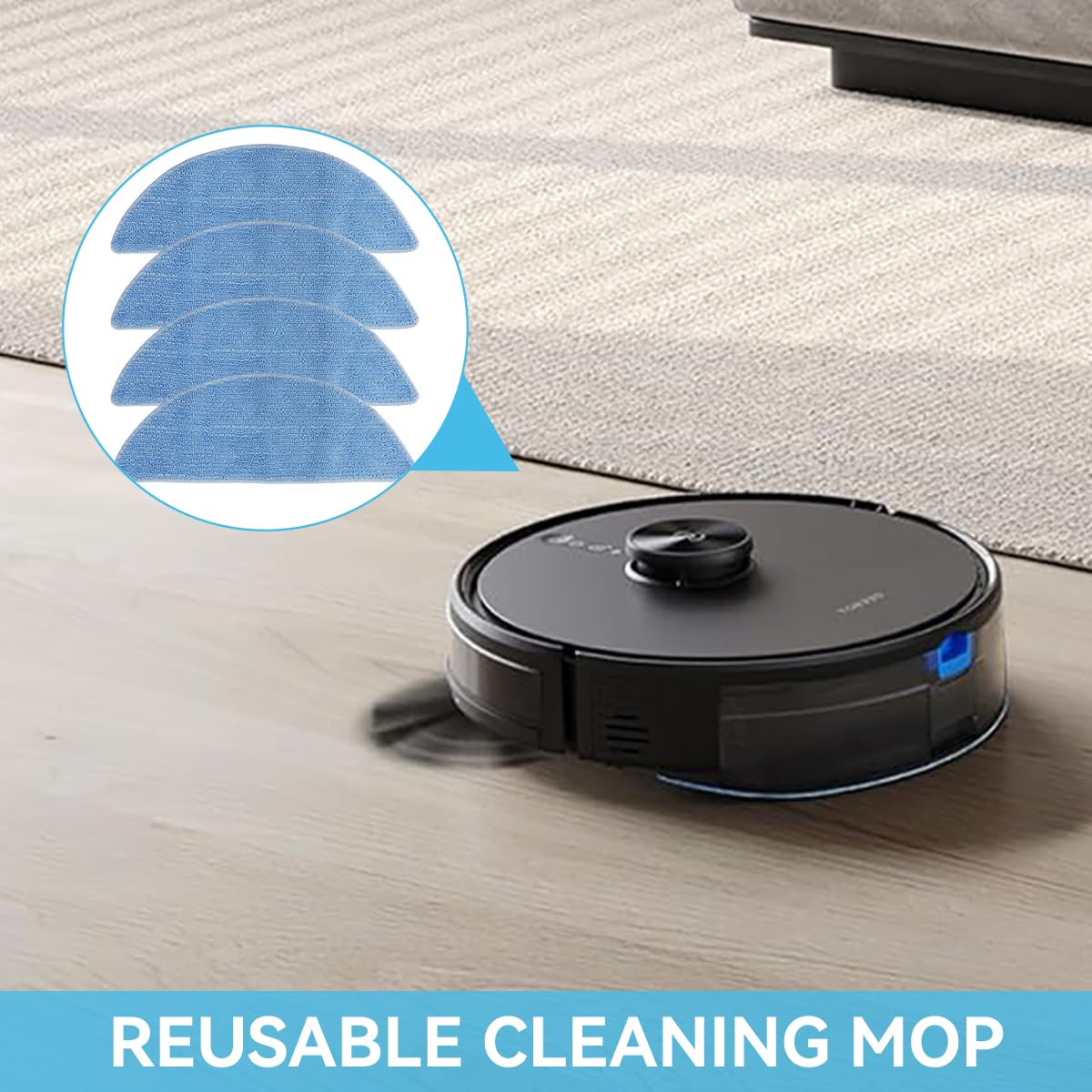 HASTHIP® Replacement Mop Pads for Ecovacs Deebot Y1 pro Vacuum Cleaner Microfiber Mop Pads Water Abserbent Scrubbing Pads Cleaning Pads Universal Replacement Mop Pads.
