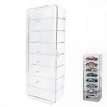 HASTHIP Mini Racing Car Display Box with 8 Compartments and Front Door | Clear 7.5x10.5x26 cm Organizer