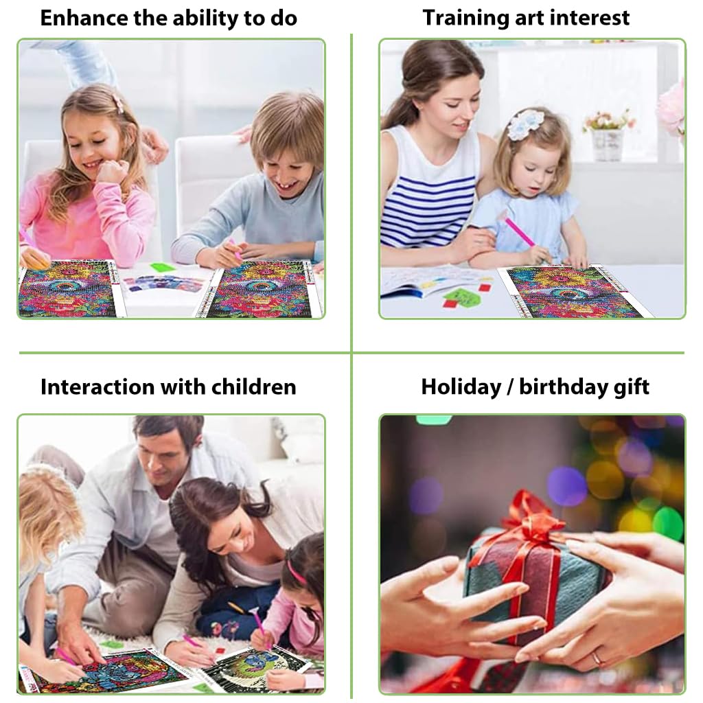 HASTHIP Diamond Painting Kit for Home Wall Art with 12x16 in Eye Design | 2 PCS Set