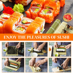 HASTHIP Sushi Making Set for Beginners and Pros with Bazooka Roller and 2 Bamboo Mats | Includes Avocado Slicer Paddle Knife and Chopstick Holders