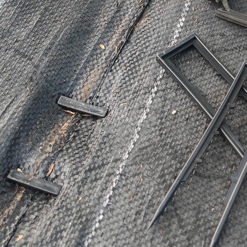 HASTHIP Plastic Garden Landscape Stakes for Weed Barrier Fabric 100 pcs 4 cm x 15 cm | U Shaped Design for Secure Anchoring