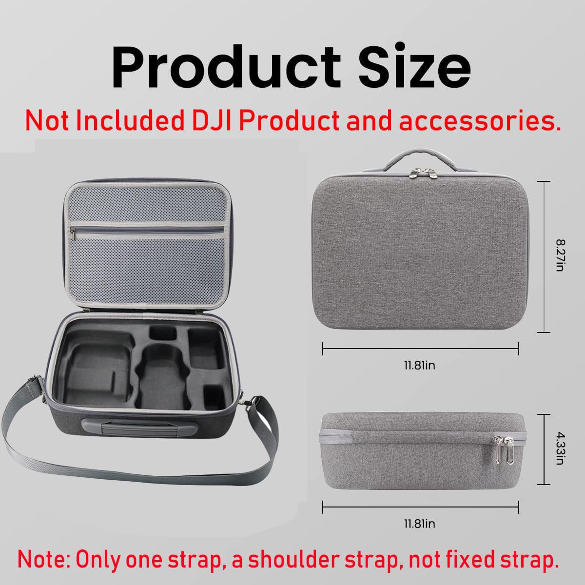 Carrying Case for DJI Mini 3 Pro, Portable Compact Storage Bag Hard Case Set with Strap Storage Travel Case Compatible with DJI Mini 3 Pro and Drone Controller Accessories Bag (Case Only)
