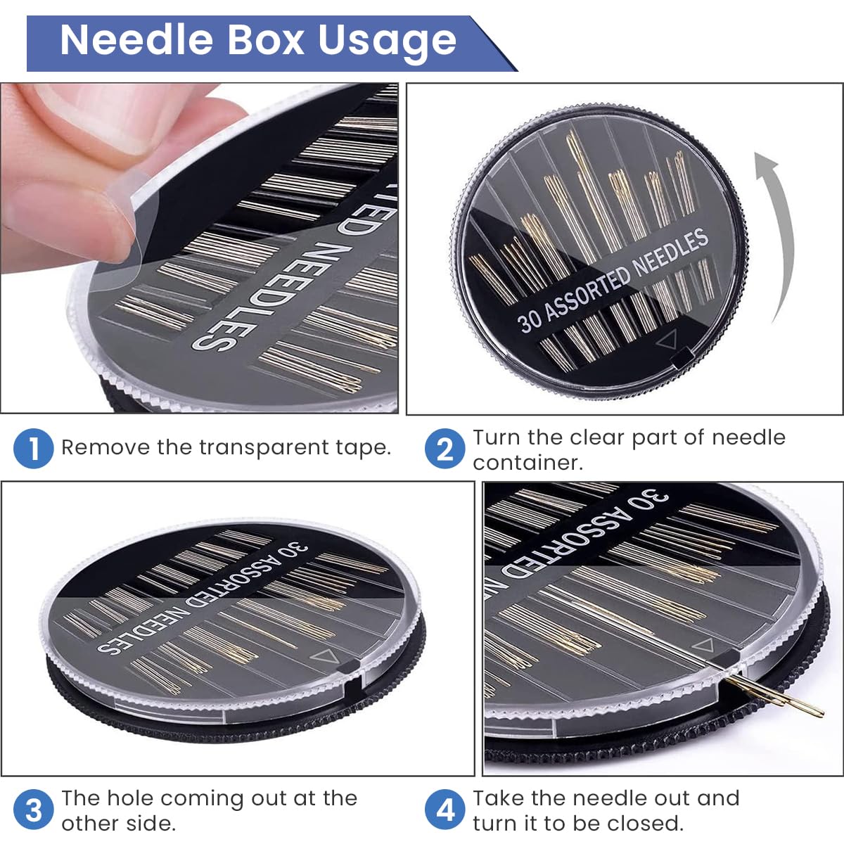 HASTHIP Hand Sewing Needles Set for DIY Crafts with 85 pcs and Self Threading Design | Stainless Steel