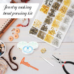 HASTHIP® 977 PcsCrimp Beads Kit for Jewelry Making, Knot Covers, Crimp Bead Covers, Crimp Tubes, Jump Rings and Wire Guardians with Crimping Pliers, Elastic String for Bracelets Necklaces Making