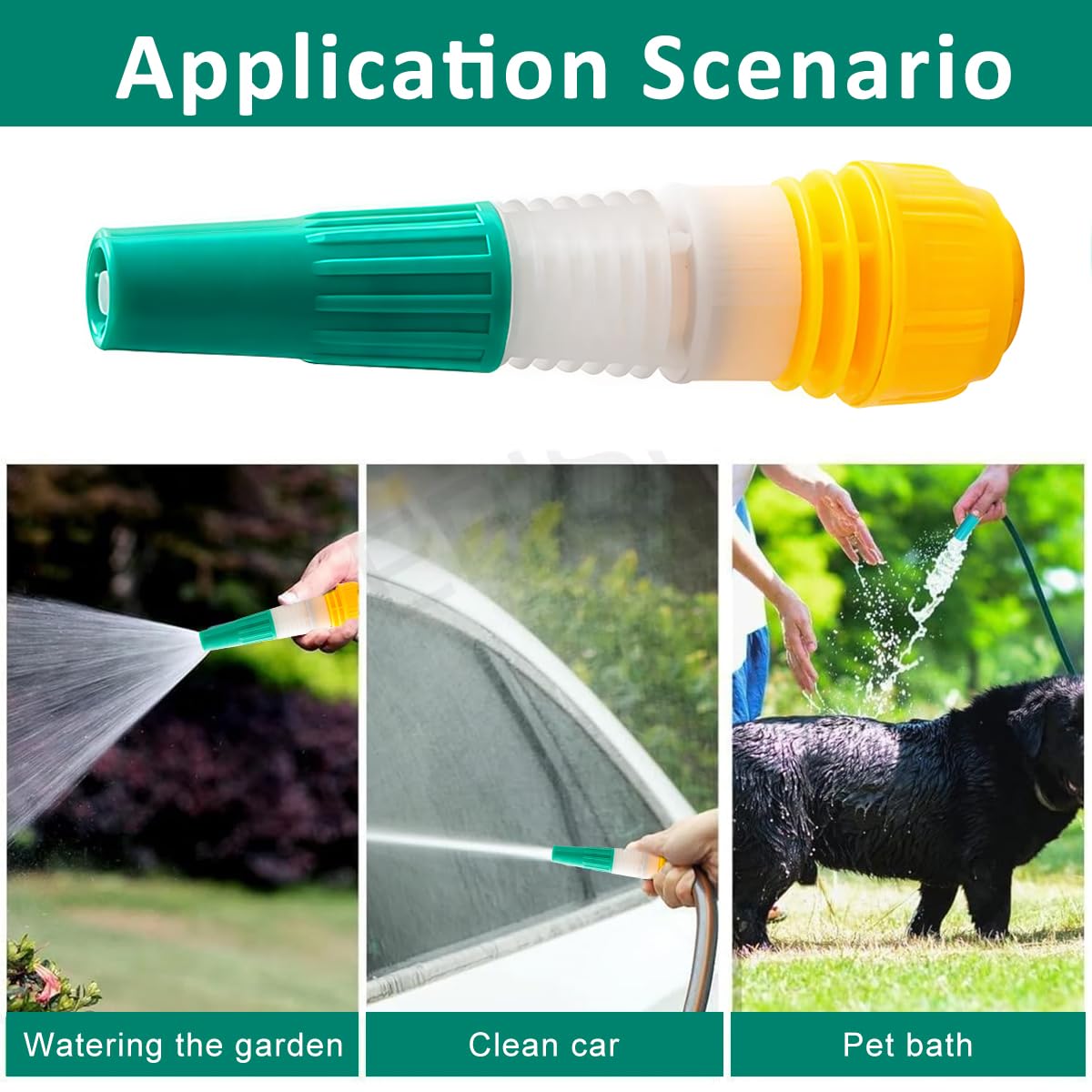 HASTHIP Adjustable Water Hose Nozzle for Car Wash and Gardening with Pressure Booster | Fits 1/2 in Hose and Durable Plastic Build