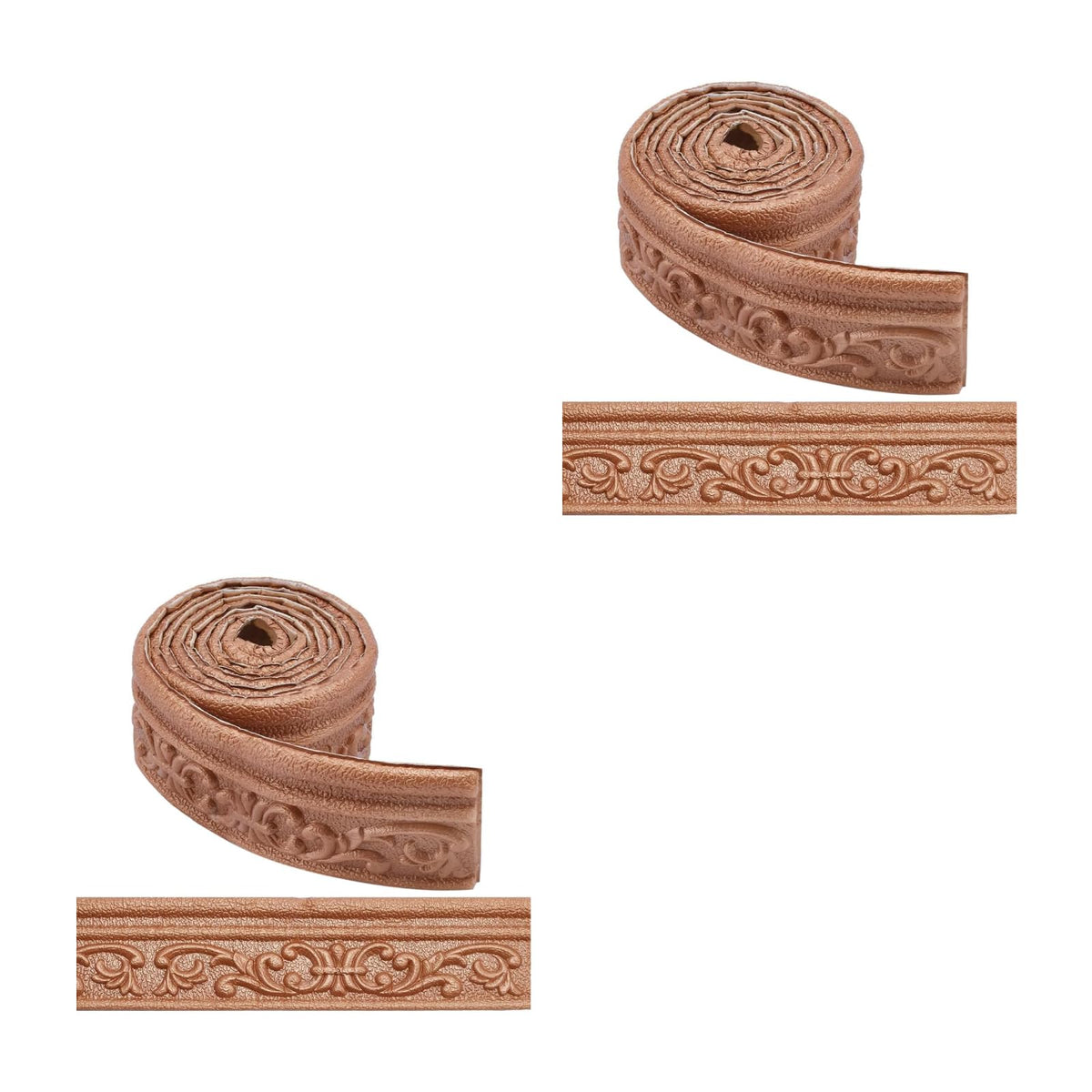 HASTHIP Wall Border Sticker with 3D Embossing Trim Decal 30 ft Foam Molding | Brown Decor
