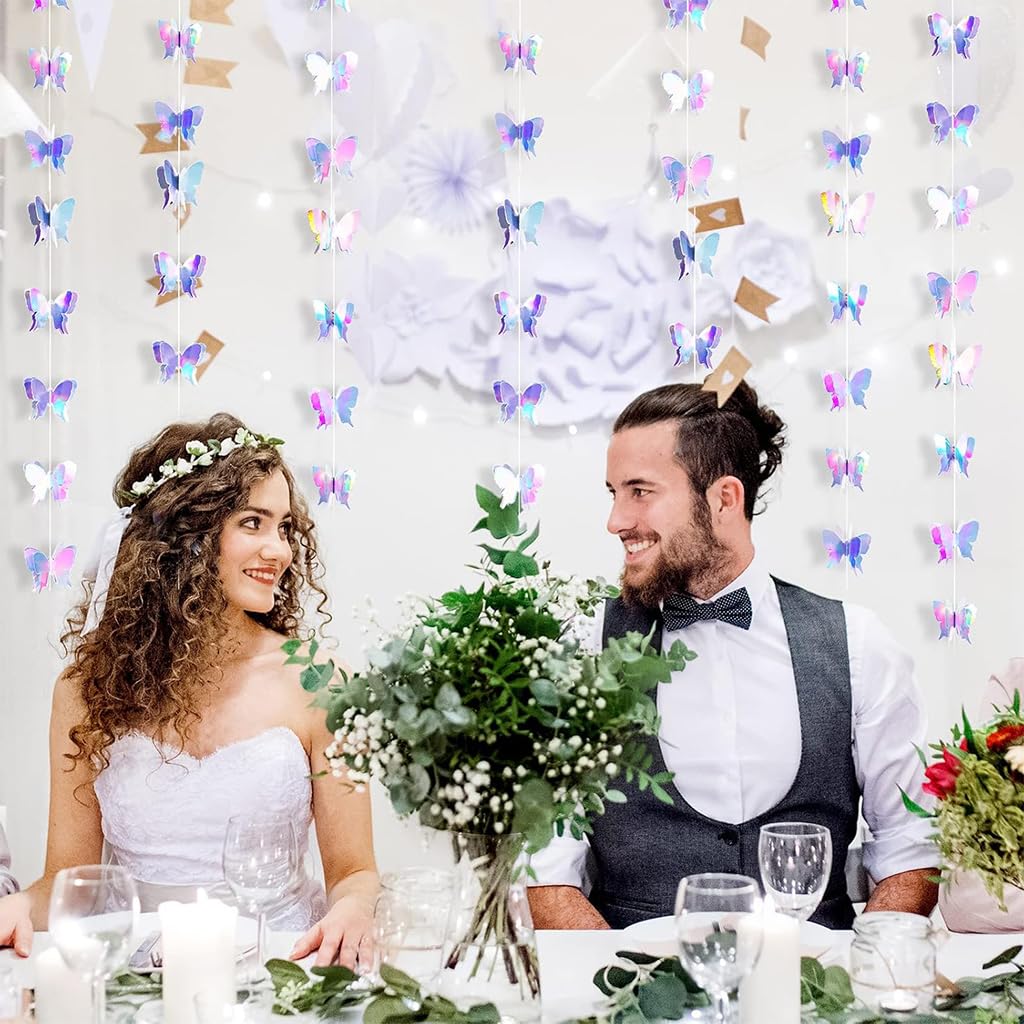 HASTHIP Butterfly Hanging Decoration for Wedding and Party featuring 6.6ft 3D Paper Garland