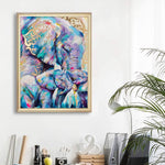 HASTHIP Elephant Diamond Painting Kit for Home Wall Decor with 30 x 40cm Full Drill | DIY Gem Art for Adults and Kids