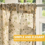 HASTHIP Kitchen Short Curtain for Cafe and Restaurant featuring Textured Striped Semi Sheer Fabric W52 x L18 in