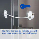 HASTHIP® SafetyGuard Child Safety Lock for Cabinets, Cupboards, Fridge & Freezer, 2 Keys Included, Adhesive Residue-Free, White Childproof Lock for Home Security