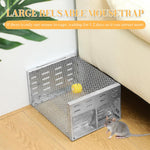 HASTHIP Rat Trap for Indoor and Outdoor Use featuring Dual Entry One Way Door 12 x 9 x 6 in Metal Cage