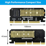 HASTHIP® NVME Adapter PCIe 3.0 x16 M.2 NVME SSD Adapter Card with Gel Pad,Supports 2230/2242/2260/2280 M-Key SSD,PCIe x4 x8 x16 Slot Not for AHCI/B-Key/B+M