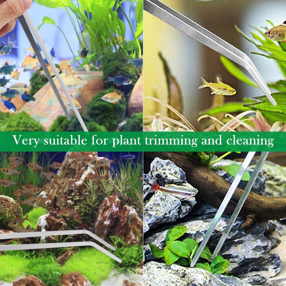HASTHIP Tweezers for Aquarium with Straight Design and 27cm Size | Stainless Steel 2 PCS