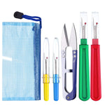 HASTHIP® 5PCS Colorful Seam Ripper Assortment Thread Remover Kit, 2 Big and 2 Small Handy Stitch Ripper Sewing Tools with Scissor for Sewing Needlework DIY Craft