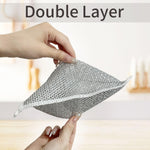 HASTHIP Multipurpose Wire Dishwashing Rag for Wet and Dry Use 5pcs 7.8in | Double Layer Non Scratch Cloth