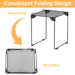 HASTHIP Folding Metal Storage Rack for Kitchen Countertop with Mesh Shelf | Space-Saving Organizer