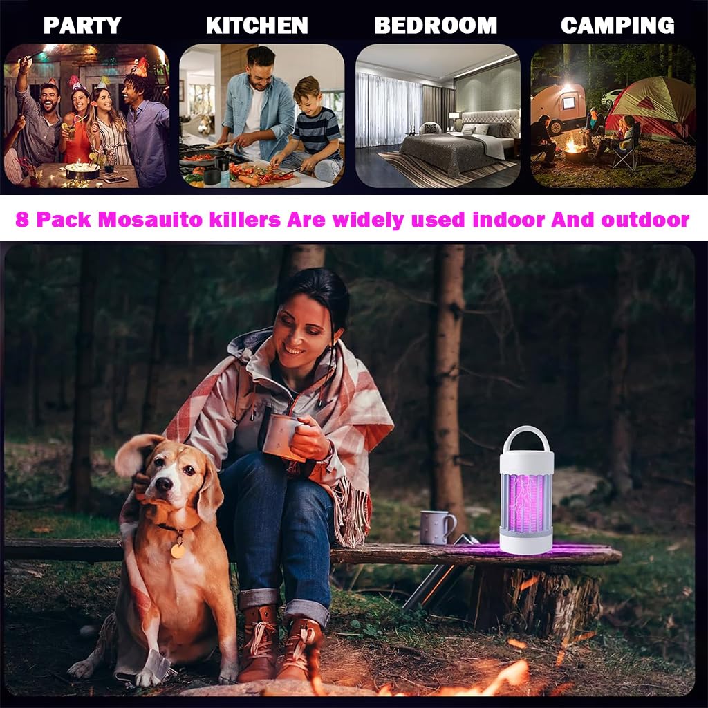 HASTHIP Electric Mosquito Killer Lamp for Indoor and Outdoor Use with Folding Handle | USB Powered and Chemical Free