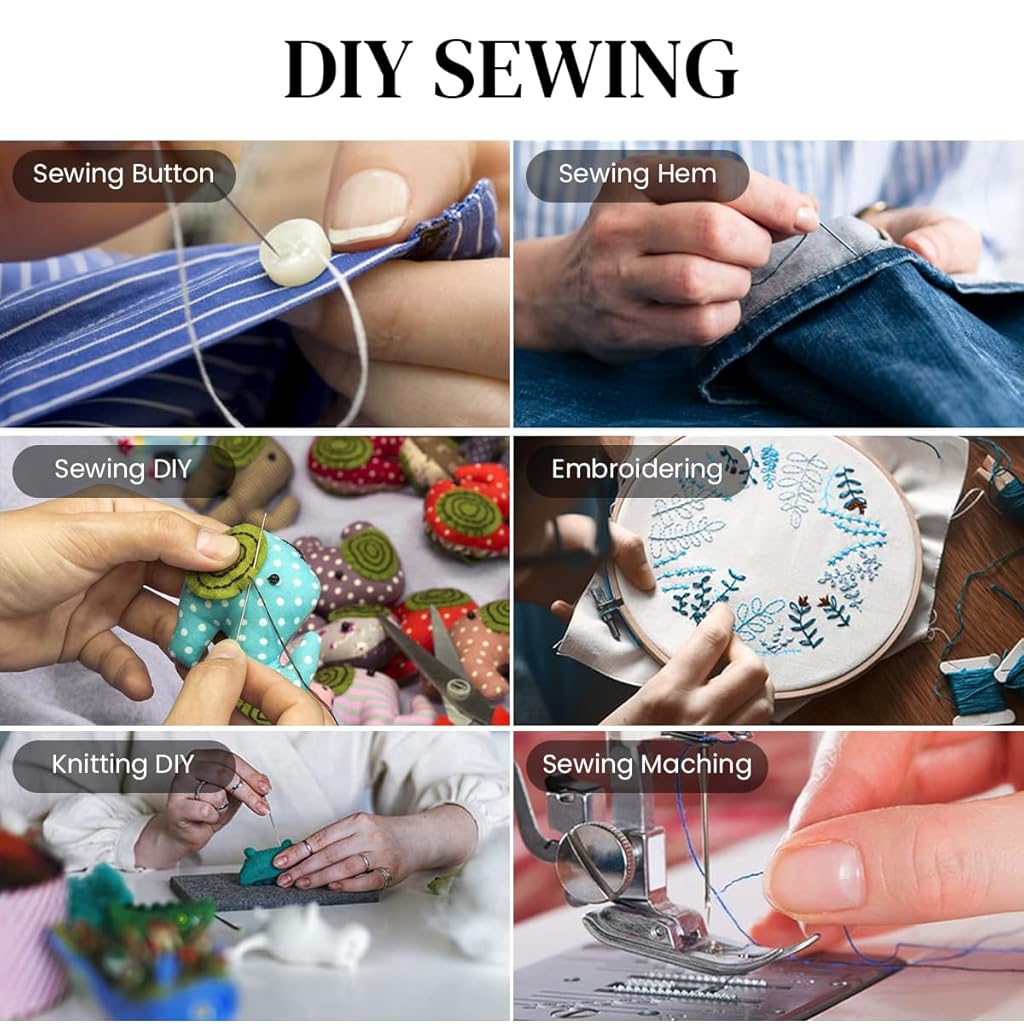 HASTHIP® 172Pcs Sewing Kit with Thread,Needle,Scissors Thimble Tape Measure & Threader Portable Travel Sewing Set for Home DIY Repairs Hand Kit for Beginners Compact Supplies Bag