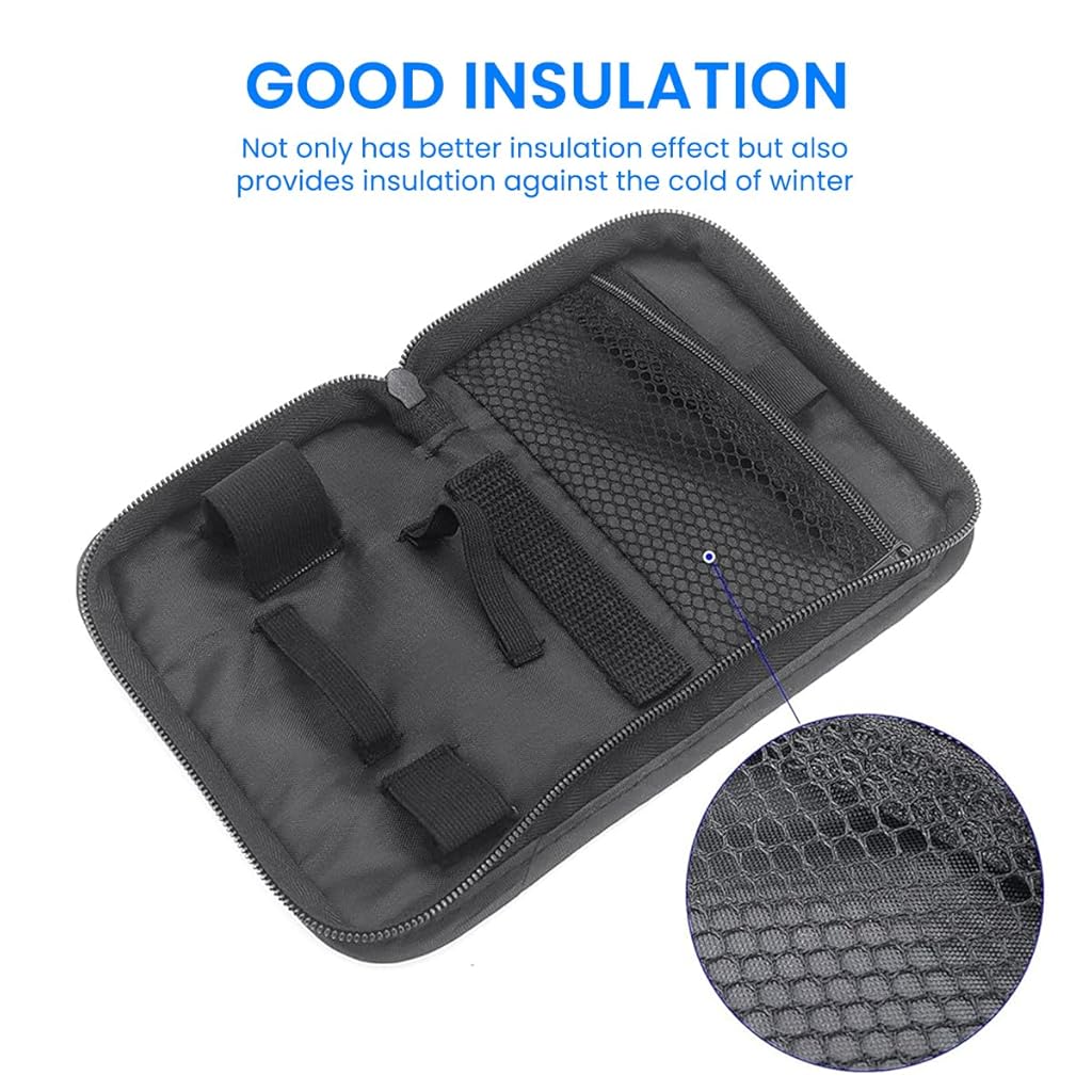 HASTHIP® Bolsa de Viaje para Medidor de Glucosa e Insulina,Estuche Organizador Portátil con Cremallera,Funda Compacta Tela Oxford Impermeable para Accesorios Diabéticos y Viajes