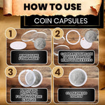 HASTHIP® 60 Pcs Coin Box with 5 Sizes Protective Gasket, Clear Plastic Coin Capsule Holder for 17-40mm Coins, Tokens, Medals, Collecting Storage Organizer