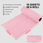 HASTHIP Microfiber Cleaning Cloth for Kitchen with Pre Cut Tear Away Design 15 Count 25x60cm Pink