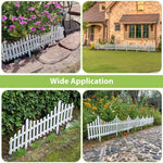 HASTHIP Garden Fence Border for Outdoor Decoration with Connectable Design 63x34cm PVC White Panels | Easy Installation for Lawn and Pathway Edging