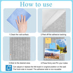 HASTHIP® 6Pcs Felt Bulletin Board Vision Board,30x30cm Self-Adhesive Wall Boards with 50pcs Drawing Pins,Felt Message for Paste Notes Photos Schedules (Grey)