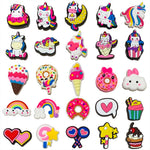 HASTHIP Unicorn Clog Charms for Girls with Secure Snap Attachment 25Pcs Rubber Set | Fun Shoe Decoration
