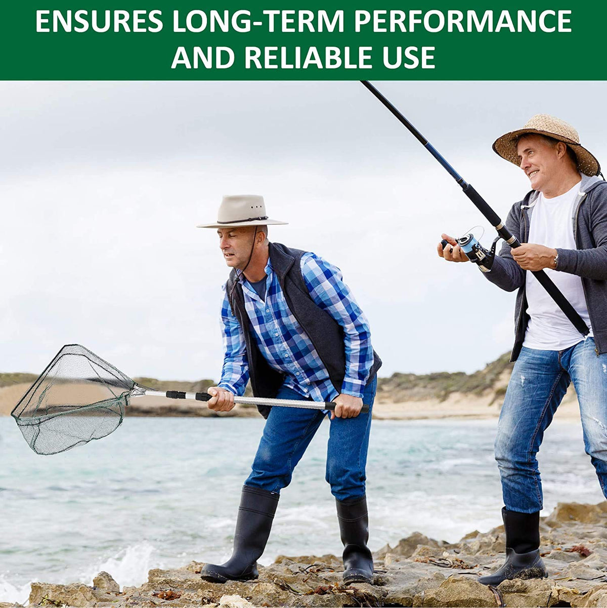 Proberos Foldable 66 inch Telescopic Portable Fishing Landing Net with Aluminum Alloy Handle Suitable for Fish Under Two Kilograms Fishing Net for Pond Fish Net with Fish Rod