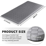 HASTHIP Anti Fatigue Mat for Kitchen and Office with Non Slip Surface 17 x 28 in Grey