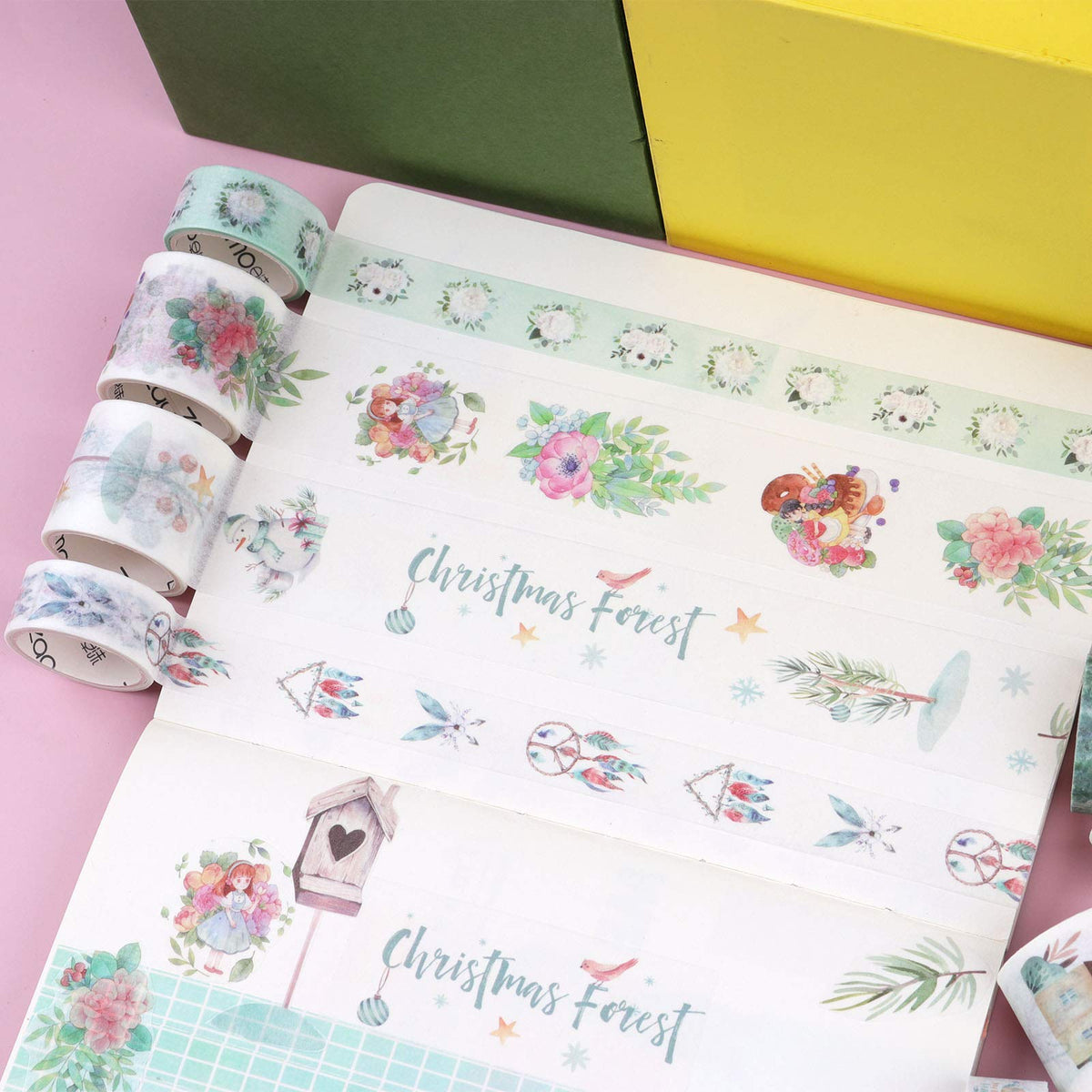HASTHIP Washi Tape Set for DIY Crafts with 20 Rolls 2m Each in Blue Autumn Elk Style | Paper Decor