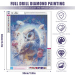 Diamond Painting Kit, 11.8x15.7inch Owl Diamond Painting, 5D Diamond Painting Kit for Adults & Kids, Suitable for Home Leisure and Wall Decoration, Gift for Kids and Adults