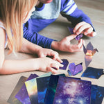 HASTHIP® 100 Sheets Double Sided Origami Paper for Kids & Grown-ups, 12 Vibrant Designs of Beautiful Galaxy Outer Space, Easy Folding for Scrapbook Paper Arts Crafts School, 6x6 inch