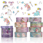 10 Rolls Unicorn Washi Tape Glitter Unicorn Pattern Washi Tape Decorative Adhesive Tape for DIY ,Beautify Bullet Journals,Planners