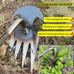 HASTHIP Weeder Hand Tool for Garden and Lawn Weeding 35cm Steel 4-Claw Puller | 2 PCS