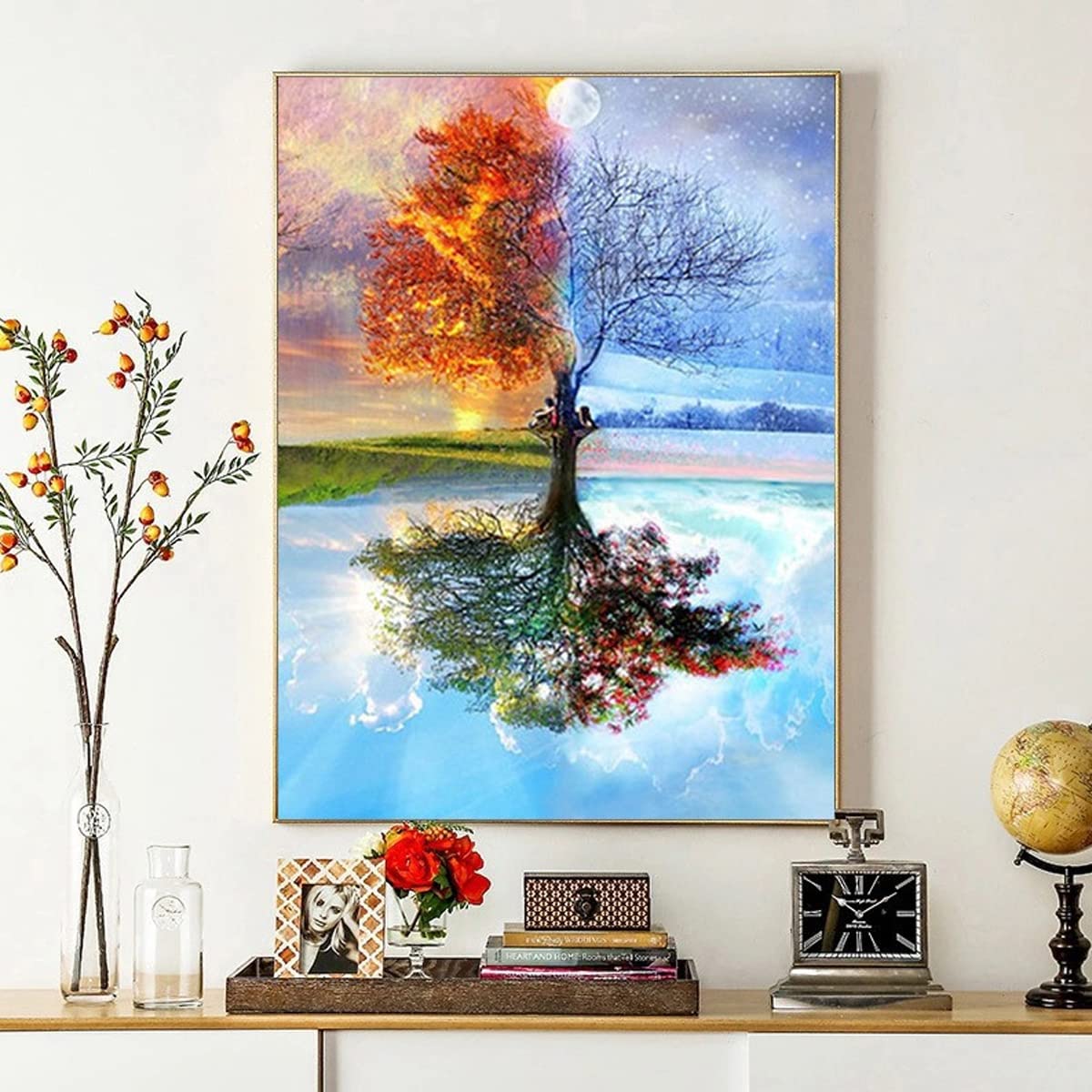 HASTHIP Paint by Numbers Kit for DIY Wall Art with 40×50 cm Canvas and Brushes | Beige