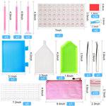 5D DIY Diamond Painting Tools and Accessories Kits with Diamond Embroidery Box, 9 Multiple Sizes Painting Pens, Glue Clay, Diamond Tray, Ziplock Bags, Clips, and Tweezer (Without Diamonds)