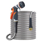 HASTHIP Garden Hose for Lawn and Car Washing with 8 Spray Modes and 25ft Stainless Steel Flexibility