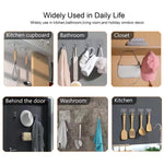 HASTHIP Stainless Steel Adhesive Wall Hooks for Home and Kitchen featuring 16 Pcs 4.5 x 2.5 cm Rustproof Design