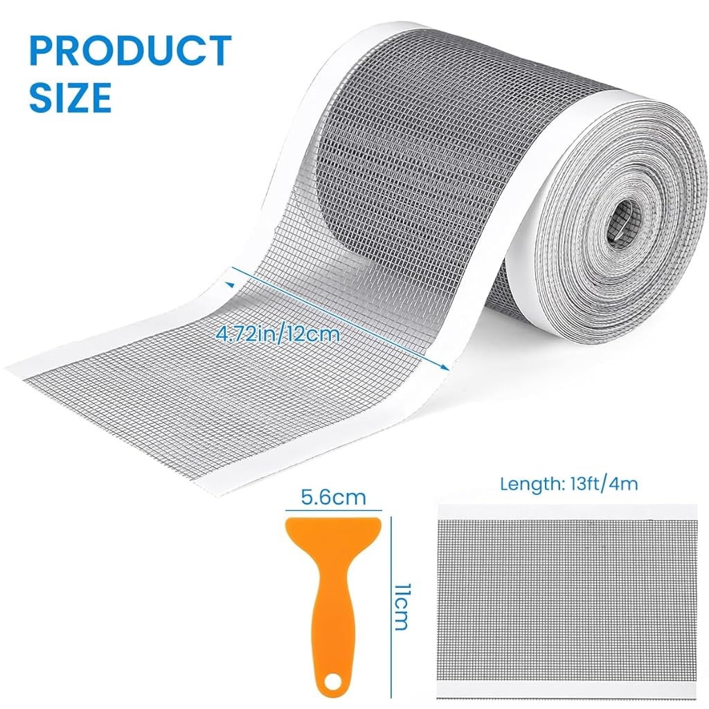 HASTHIP® 1 Roll Kitchen Sink Strainer Disposable Hair Catcher Shower Drain Mesh Stickers, Cuttable PVC Mesh, DIY Shower Drain Cover Hair Catcher for Any Length, 13 Foot Hair Stopper 4.72 Inch Width