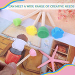 HASTHIP Sponge Art Supplies for Creative Painting with 14 Pcs Brushes and Rollers | Ideal for Kids and Adults