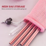 HASTHIP Stainless Steel Drinking Straw for Smoothies and Cocktails with Heart Shape & Cleaning Brush