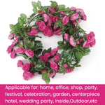 HASTHIP Artificial Rose Flower Vine Garland for Home and Wedding Décor 1.8m | Plastic and Cloth Rose Red