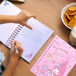 HASTHIP® Me-lody School Supplies Set, Cute Stationery Supplies Set with Notebook, Pencil Pouch, Click Pens, Assorted Me-lody Cartooon Stickers, Girls School Gift Set Birthday Return Gifts