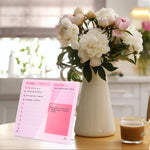 HASTHIP® Compact Desktop Dry Erase Board - 12x10 Inch Thickened Acrylic Task Planner with Stand, Space-Saving Pink Memo Board for Home Study & Office Work-Pink