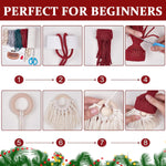 HASTHIP DIY Santa Claus Kit for Christmas Tree Decor featuring Macrame Tools and Yarn 6 Set