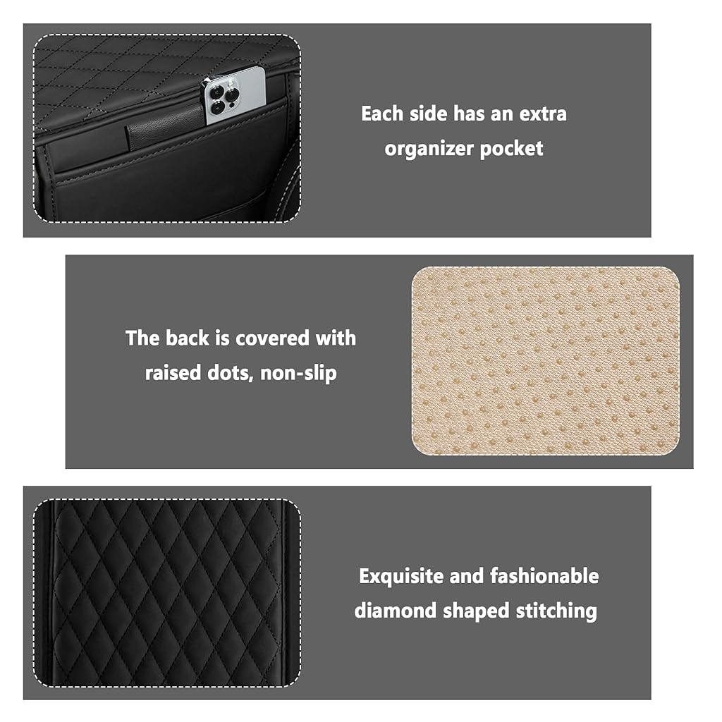 HASTHIP® Car Center Console Armrest Cover Pad Fashion PU Leather Car