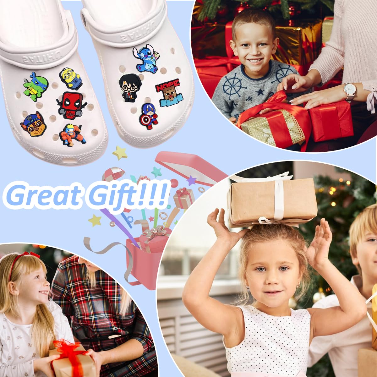 HASTHIP® Plastic 12Pcs Cartoon Charms For Clogs Slipper Decoration Diy Color Charms Cartoon Spider Man Rubber Charms For Clogs Slipper Casual Clogs Decoration For Kids Charms Fashion Clogs Charms