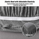 HASTHIP Chair Cover Set of 4 for Dining Table with Skirted Hem | Polyester Spandex Grey